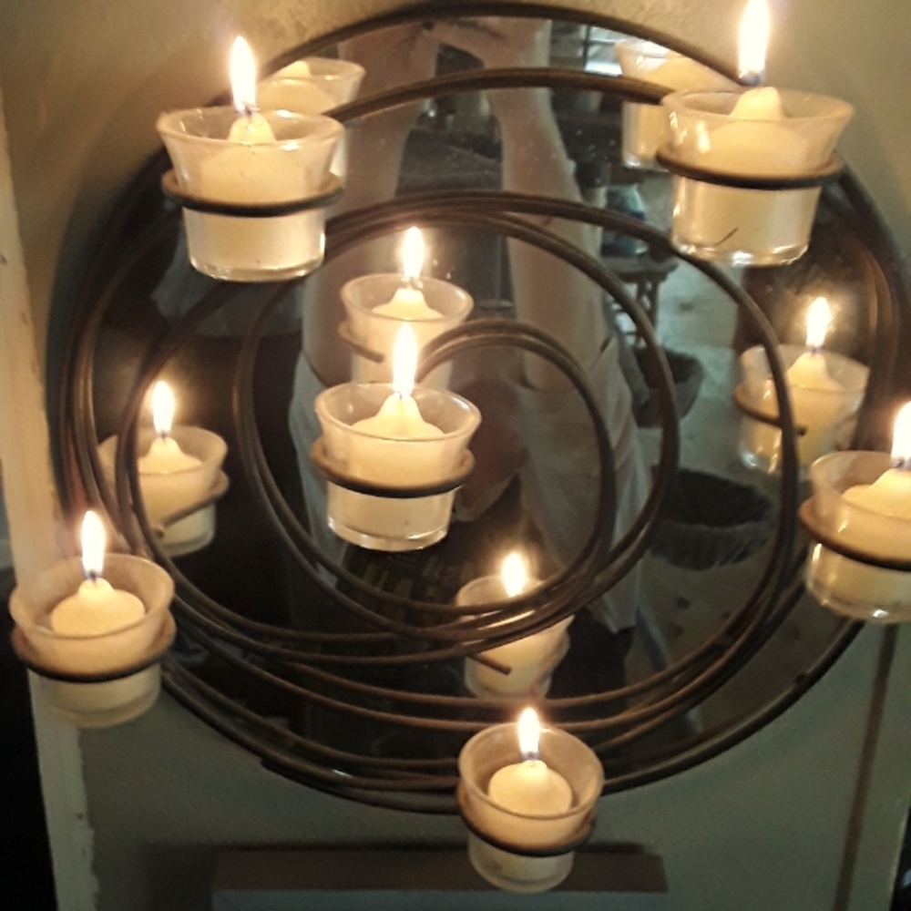 Partylite Spiral Mirrored Sconce Tealight Candle Holder Wall Decor